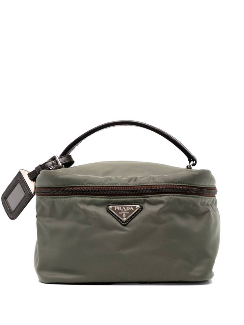 Prada triangle-logo wash bag - Green von Prada