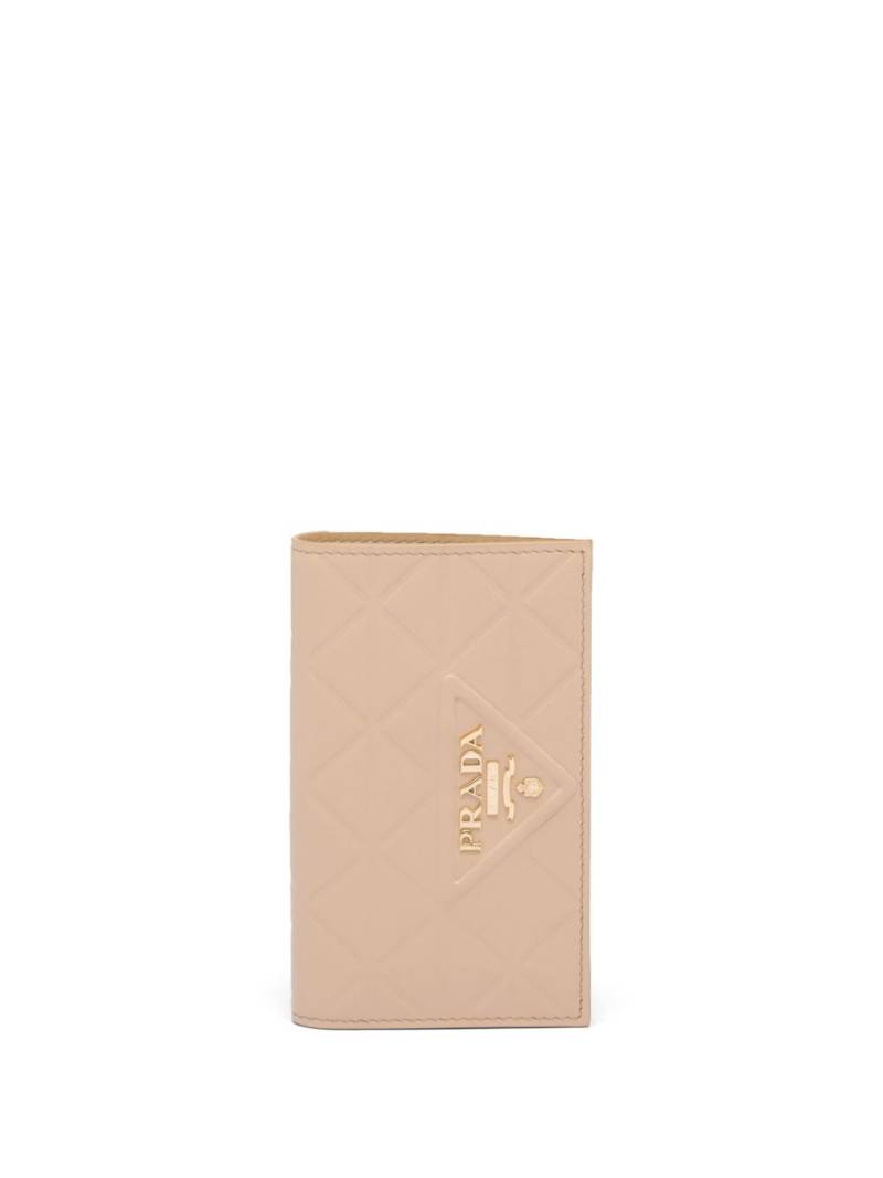 Prada triangle-motif leather wallet - Neutrals von Prada