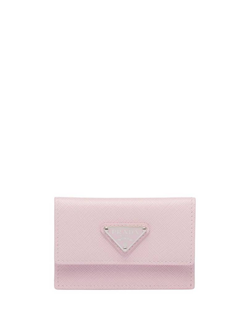 Prada triangle-plaque card holder - Pink von Prada