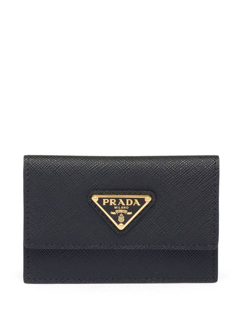 Prada triangle-plaque cardholder - Black von Prada