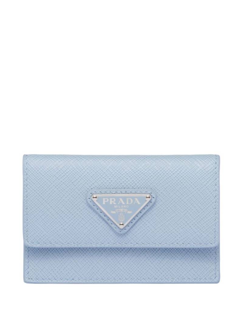 Prada triangle-plaque cardholder - Blue von Prada