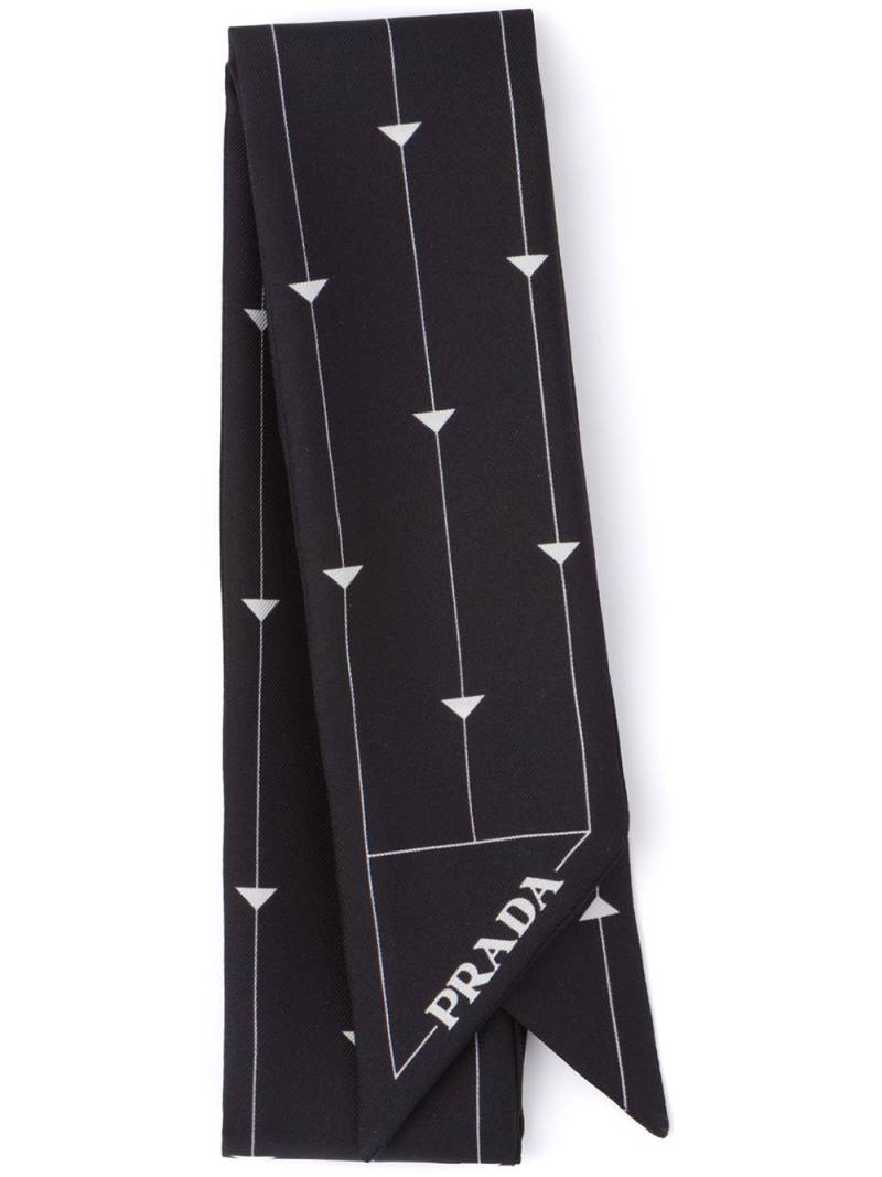 Prada triangle stripe print scarf - Black von Prada