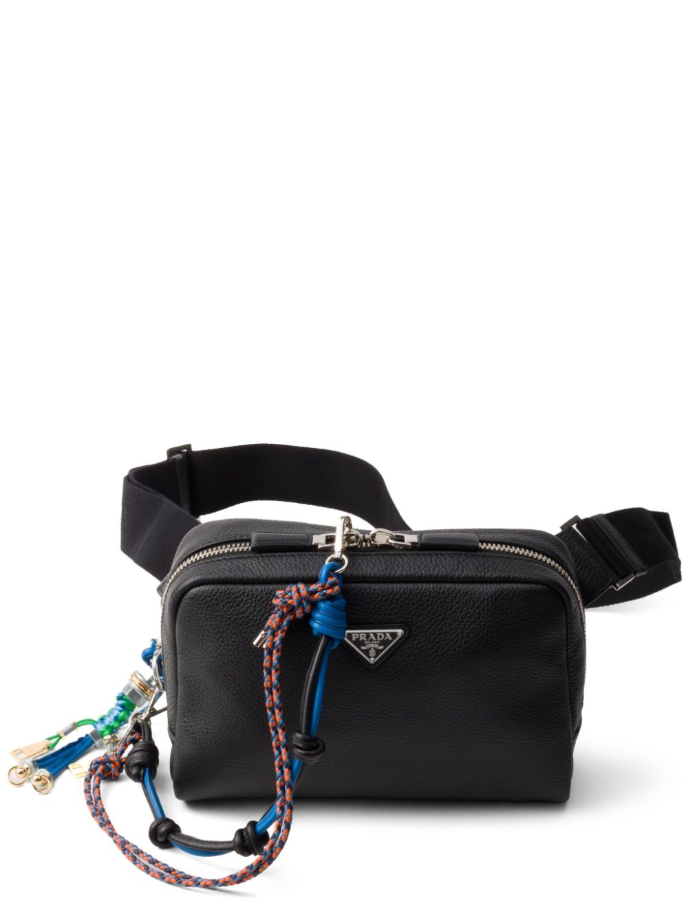 Prada trick-embellished leather shoulder bag - Black von Prada