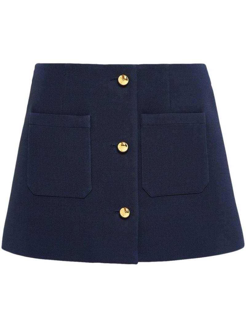 Prada tricotine buttoned miniskirt - Blue von Prada