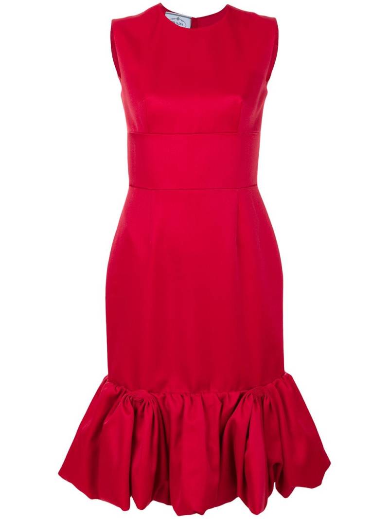 Prada tulip shape gathered detail dress von Prada