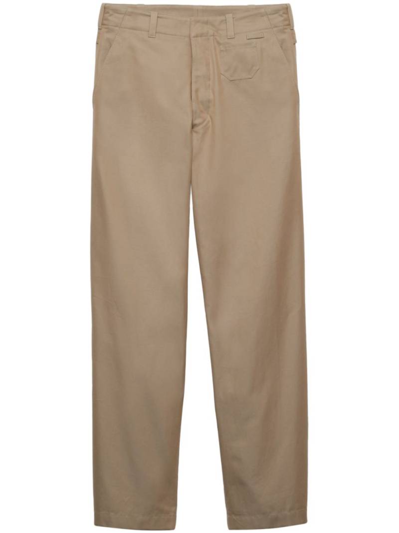 Prada wide-leg cotton trousers - Neutrals von Prada