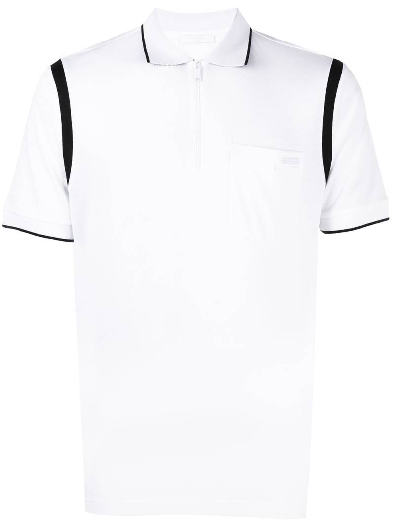 Prada zip-fastening polo shirt - White von Prada