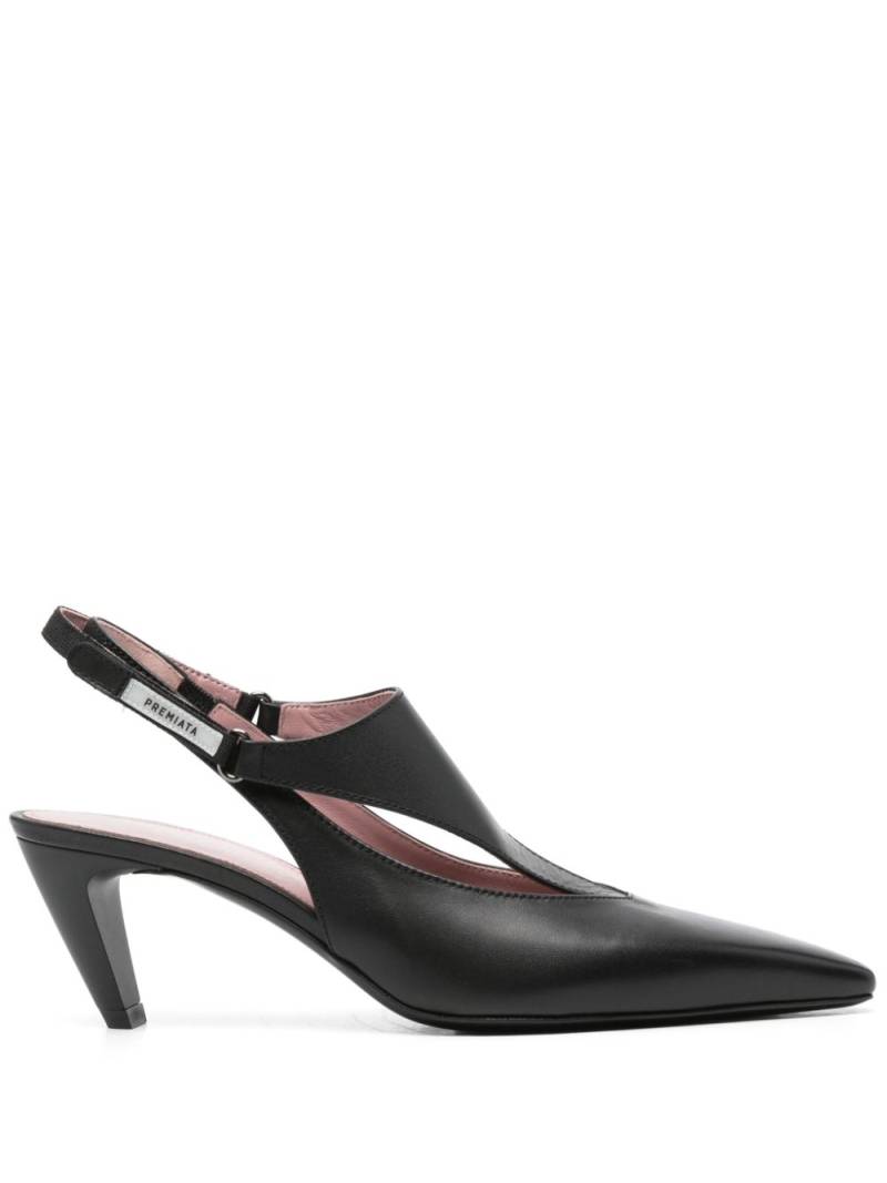 Premiata 70mm T-bar detail leather pumps - Black von Premiata