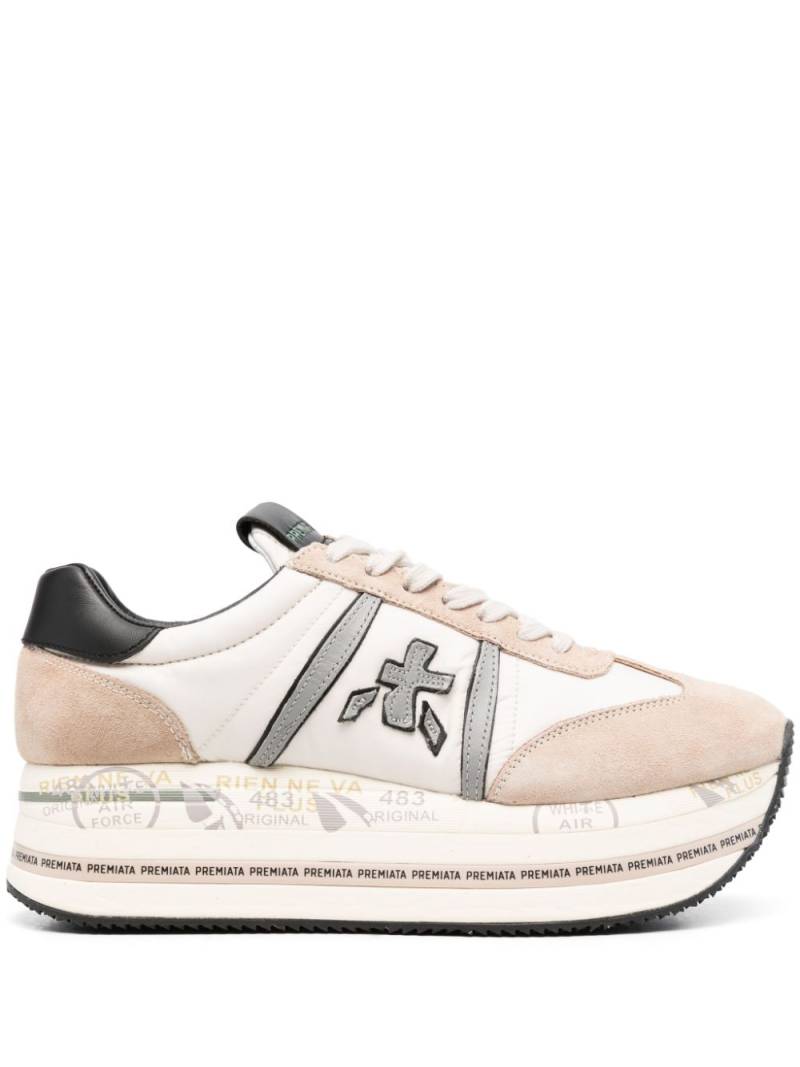 Premiata Beth 6500 logo-patch sneakers - Neutrals von Premiata