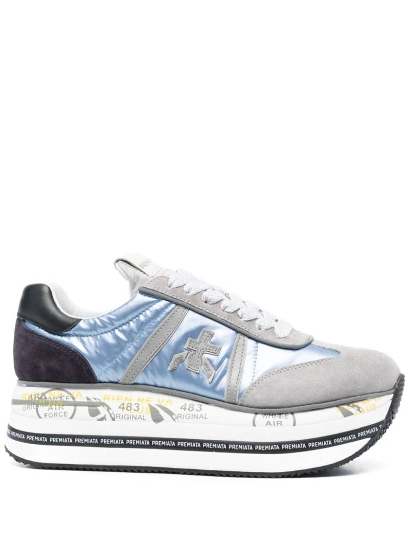 Premiata Beth metallic-effect leather sneakers - Blue von Premiata