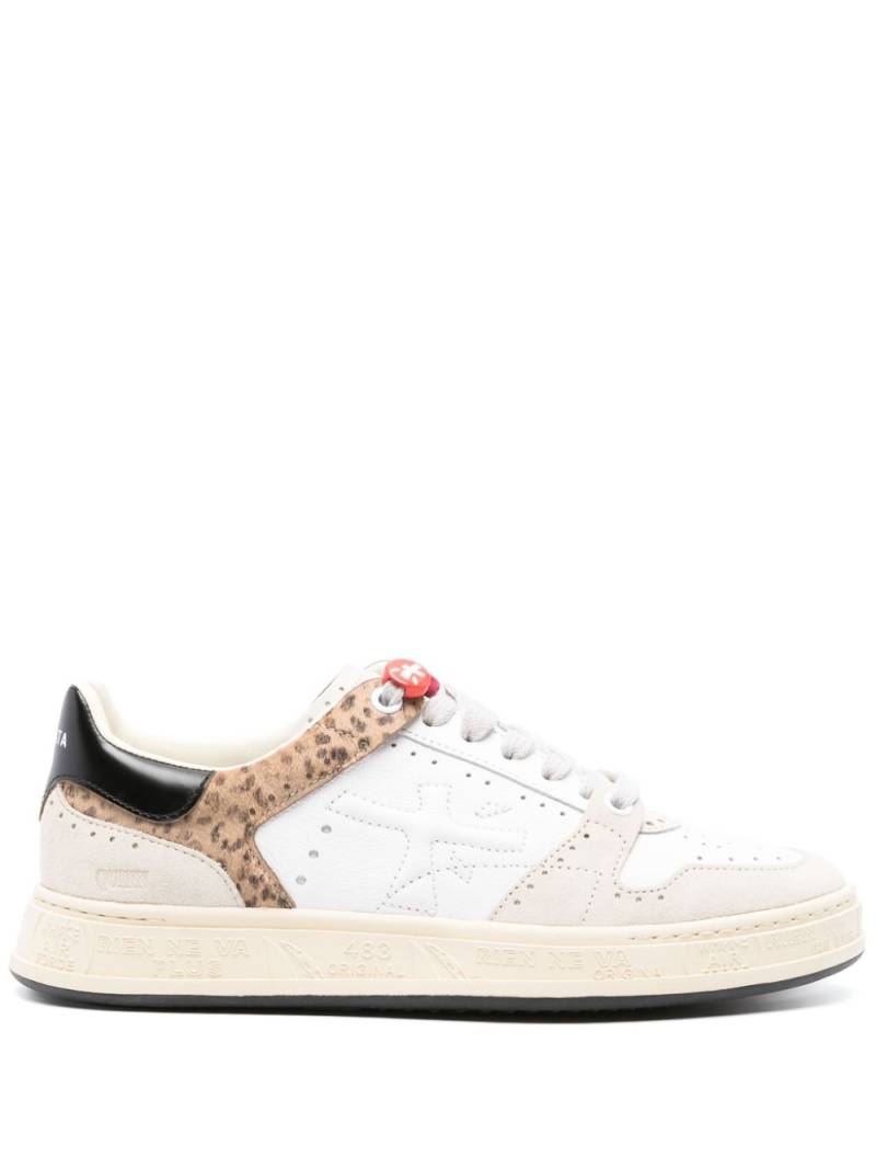 Premiata Quinn cheetah-print leather sneakers - White von Premiata