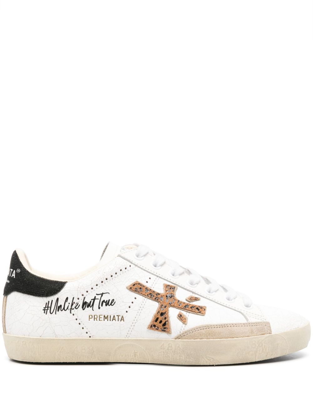 Premiata Stevend crinkled leather sneakers - White von Premiata