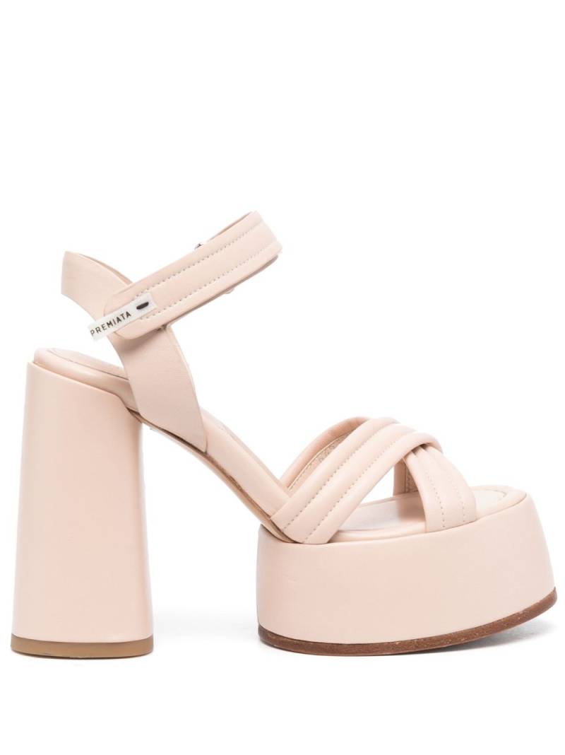 Premiata crossover-strap leather platform sandals - Neutrals von Premiata