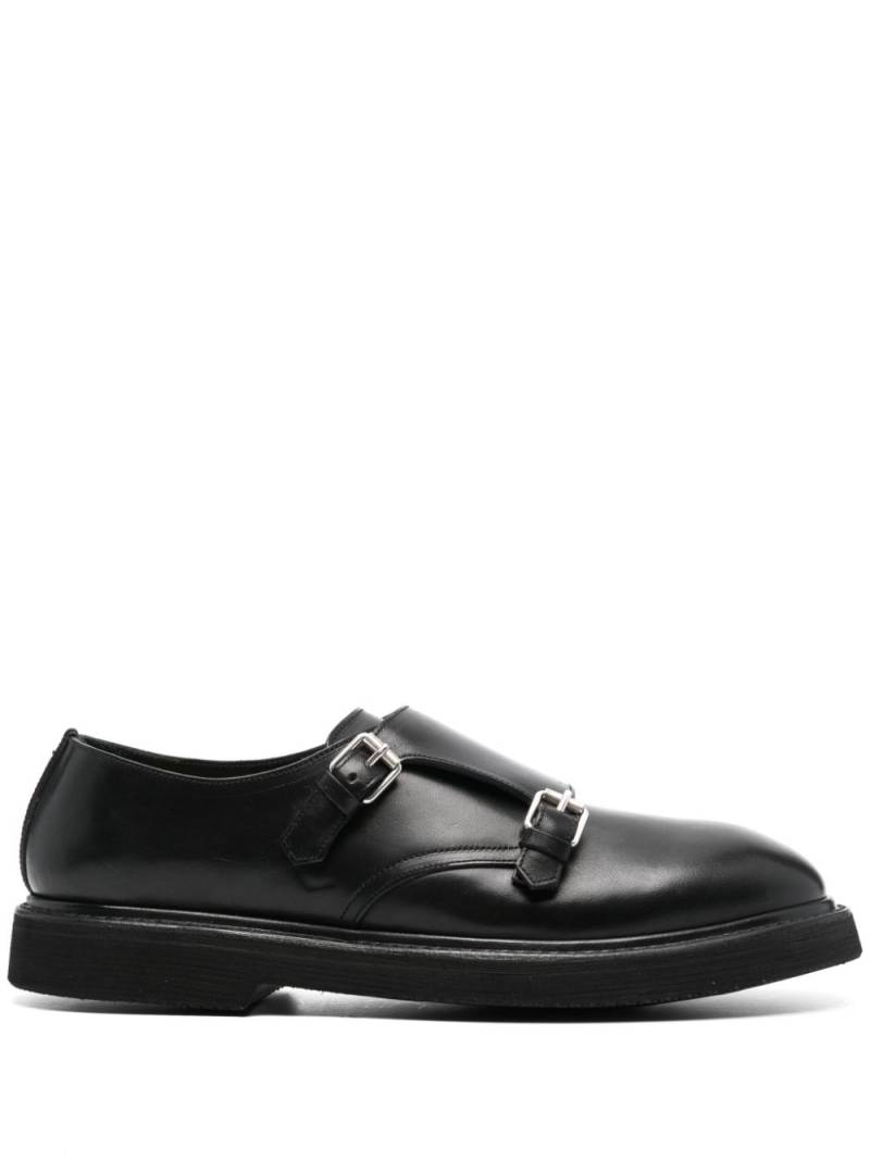 Premiata double-buckle leather monk shoes - Black von Premiata