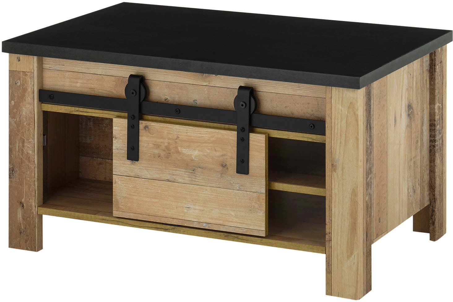 Home affaire Couchtisch »SHERWOOD«, modernes Holz Dekor, mit Scheunentorbeschlag aus Metall, Breite 93 cm von home affaire