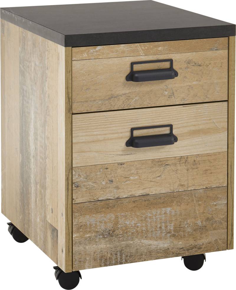 Home affaire Rollcontainer »SHERWOOD«, mit Apothekergriffen aus Metall, Breite 47 cm, Soft-Close-Funktion von home affaire