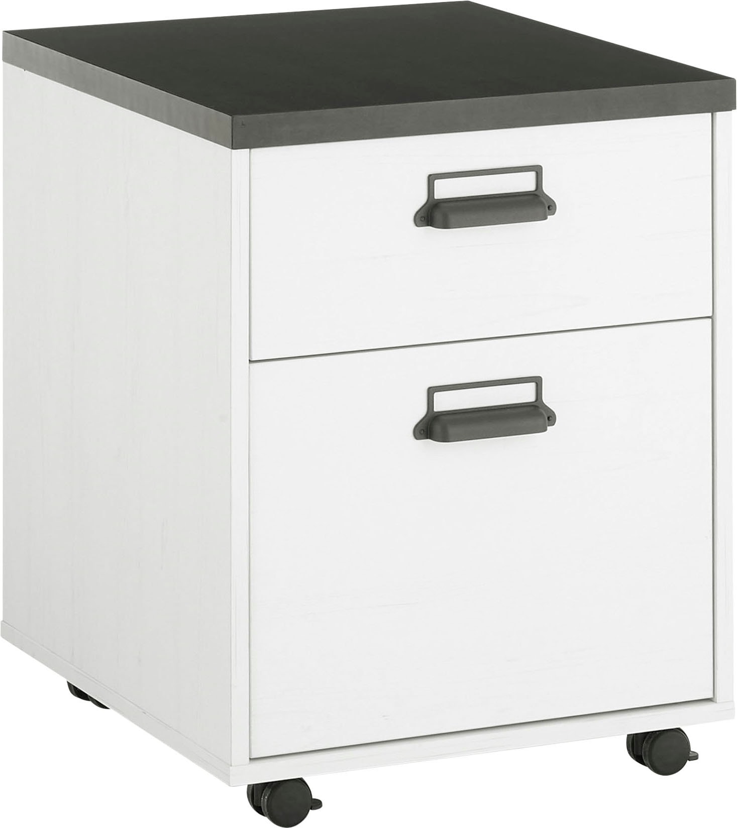 Home affaire Rollcontainer »SHERWOOD«, mit Apothekergriffen aus Metall, Breite 47 cm, Soft-Close-Funktion von home affaire