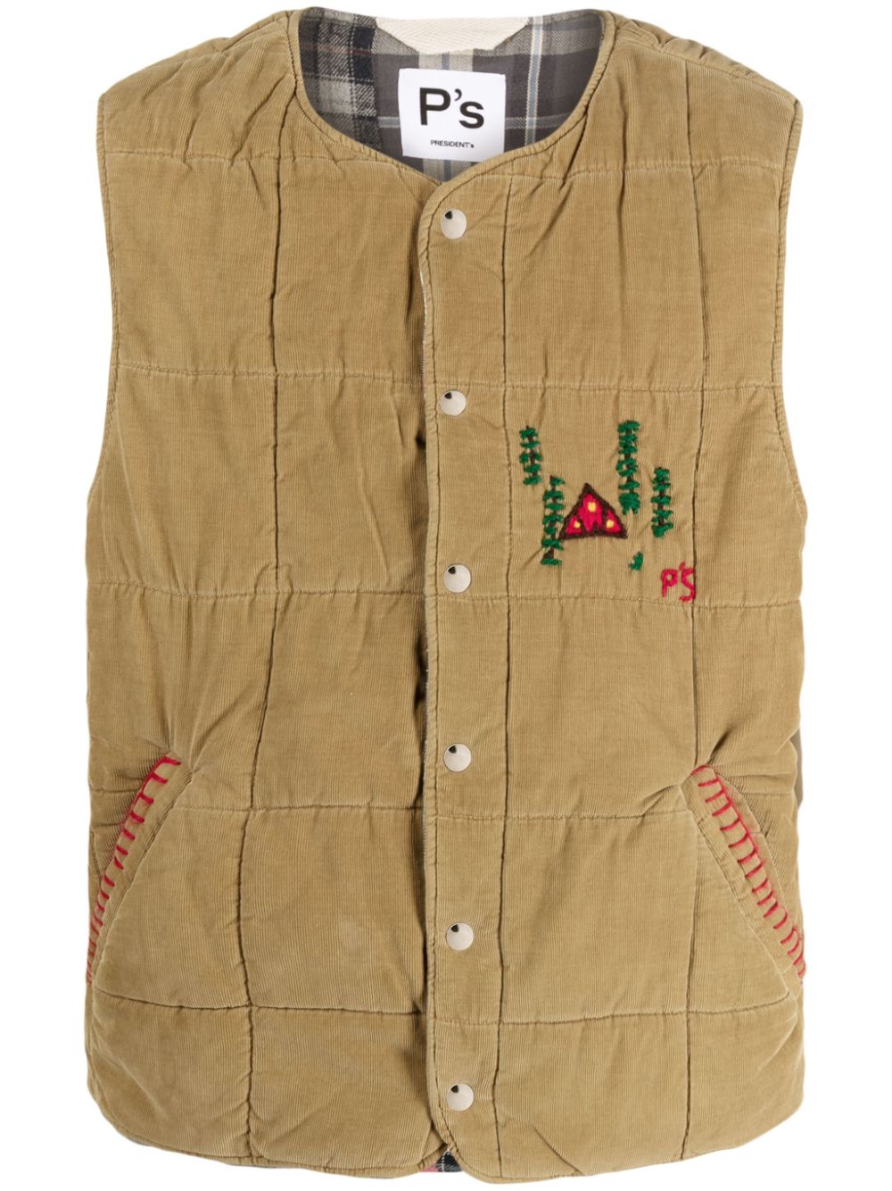 President’S embroidered-design corduroy vest - Brown von President’S