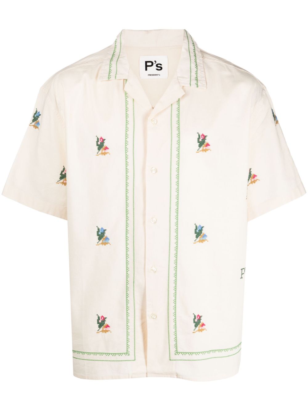 President’S embroidered short-sleeve shirt - White von President’S