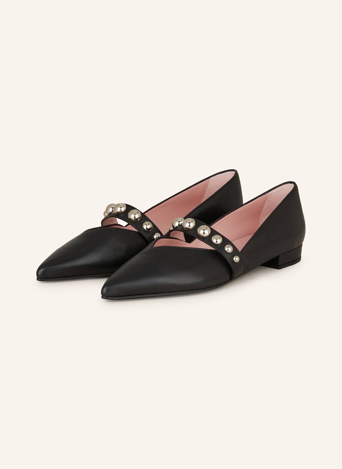 Pretty Ballerinas Mary-Jane-Ballerinas Clementine Mit Nieten schwarz von Pretty Ballerinas