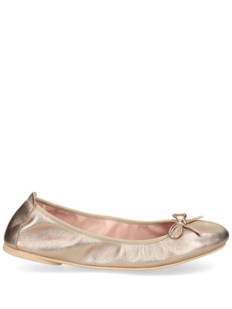 Pretty Ballerinas Lea metallic-leather ballerina shoes - Neutrals von Pretty Ballerinas