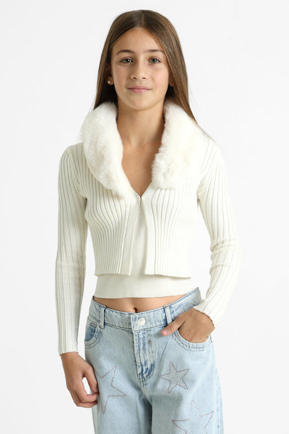 Pretty Mess Gerippter Crop Cardigan | Offwhite | Mädchen | 12 Pretty Mess Gerippter Crop Cardigan | Offwhite | Mädchen | 12 von Pretty Mess