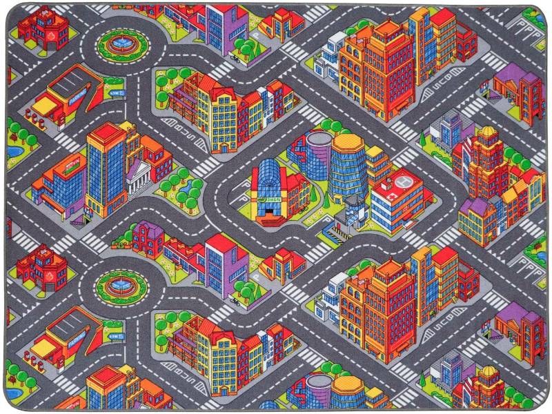 Primaflor-Ideen in Textil Kinderteppich »BIG CITY«, rechteckig, 5 mm Höhe, Strassen-Spiel-Teppich, Strassenbreite ca. 9 cm, Kinderzimmer von Primaflor-Ideen in Textil