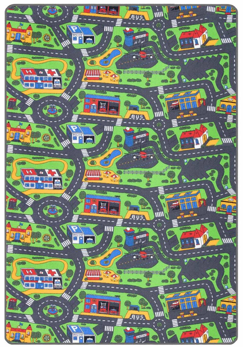 Primaflor-Ideen in Textil Kinderteppich »CITY«, rechteckig, 5 mm Höhe, Strassen-Spiel-Teppich, Strassenbreite ca. 9 cm, Kinderzimmer von Primaflor-Ideen in Textil