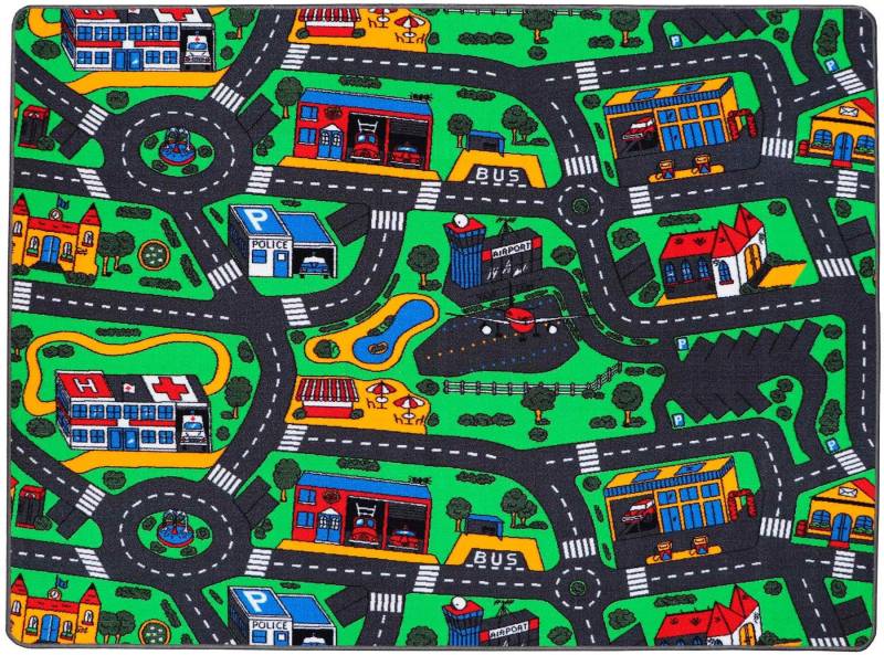 Primaflor-Ideen in Textil Kinderteppich »CITY«, rechteckig, Strassen-Spiel-Teppich, Strassenbreite ca. 9 cm, Kinderzimmer von Primaflor-Ideen in Textil