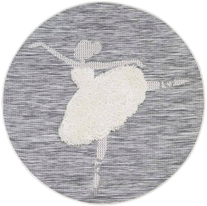 Primaflor-Ideen in Textil Kinderteppich »NAVAJO - Ballerina«, rund, 35 mm Höhe, Hoch-Tief-Effekt, Motiv Ballerina, Kinderzimmer von Primaflor-Ideen in Textil