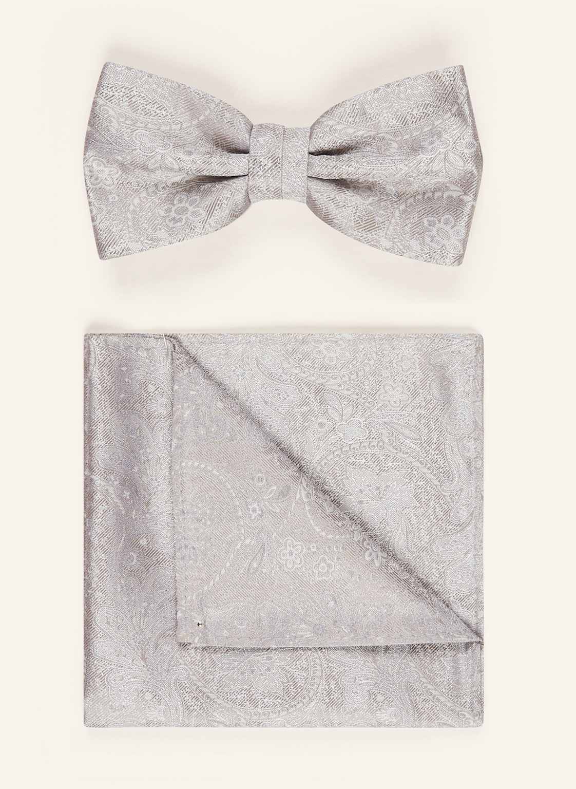 Prince Bowtie Set: Fliege Und Einstecktuch Aus Seide beige von Prince BOWTIE