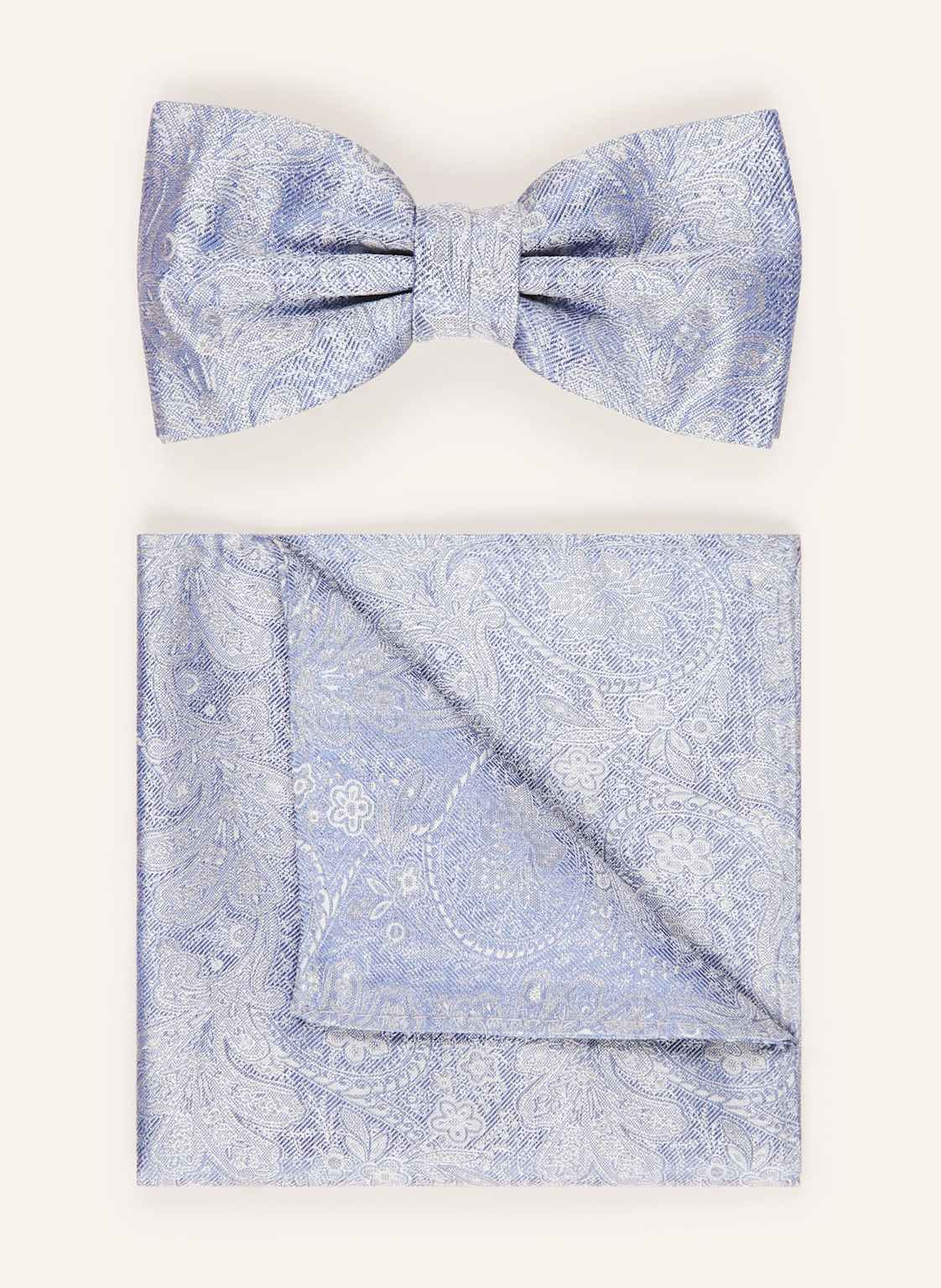 Prince Bowtie Set: Fliege Und Einstecktuch Aus Seide blau von Prince BOWTIE