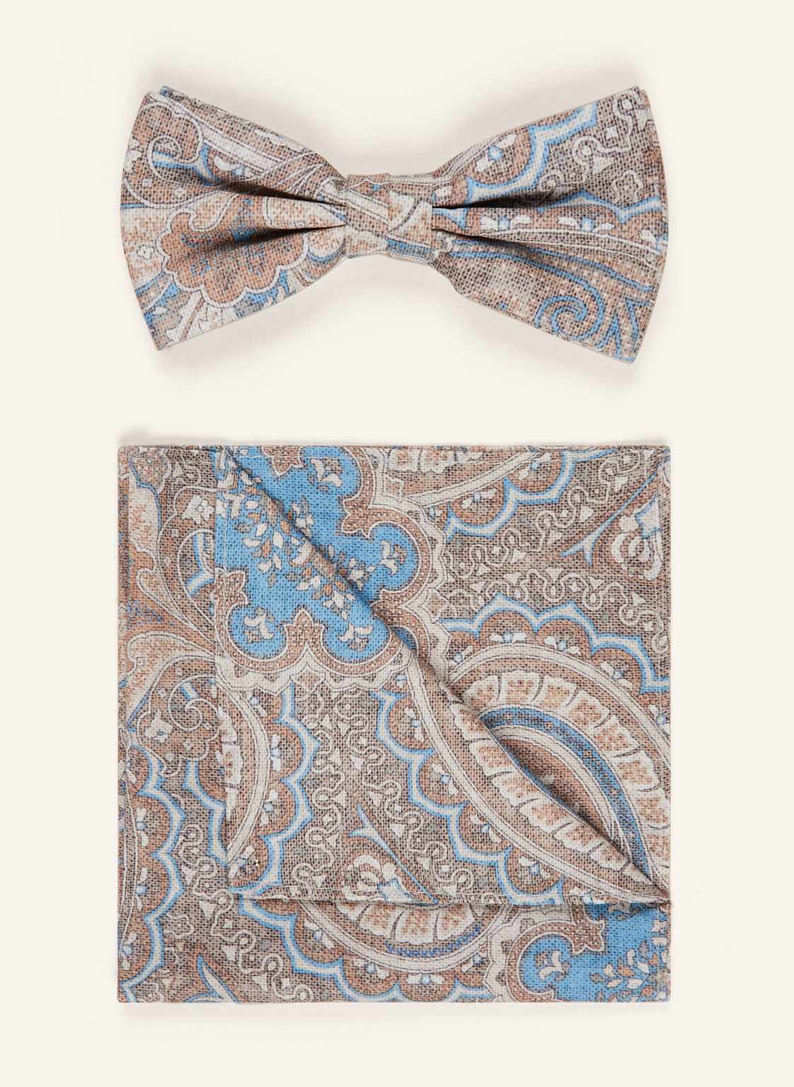 Prince Bowtie Set: Fliege Und Einstecktuch beige von Prince BOWTIE