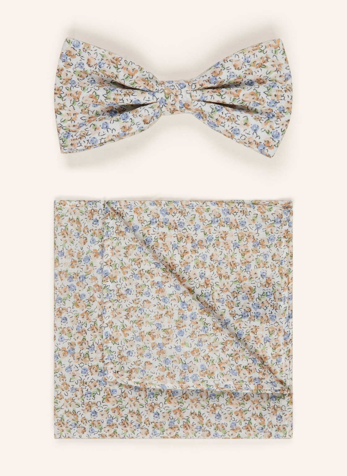 Prince Bowtie Set: Fliege Und Einstecktuch beige von Prince BOWTIE