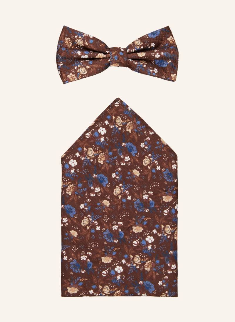 Prince Bowtie Set: Fliege Und Einstecktuch braun von Prince BOWTIE