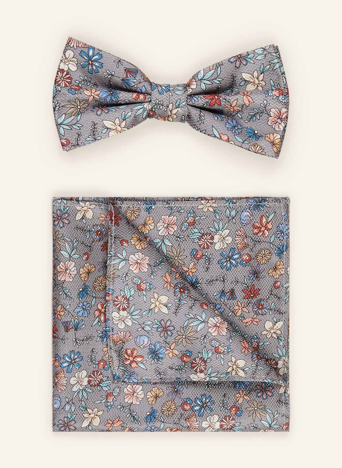 Prince Bowtie Set: Fliege Und Einstecktuch grau von Prince BOWTIE