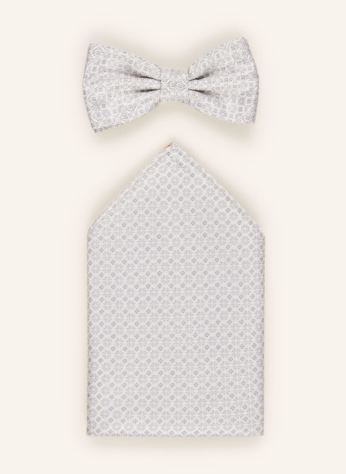 Prince Bowtie Set: Fliege Und Einstecktuch grau von Prince BOWTIE