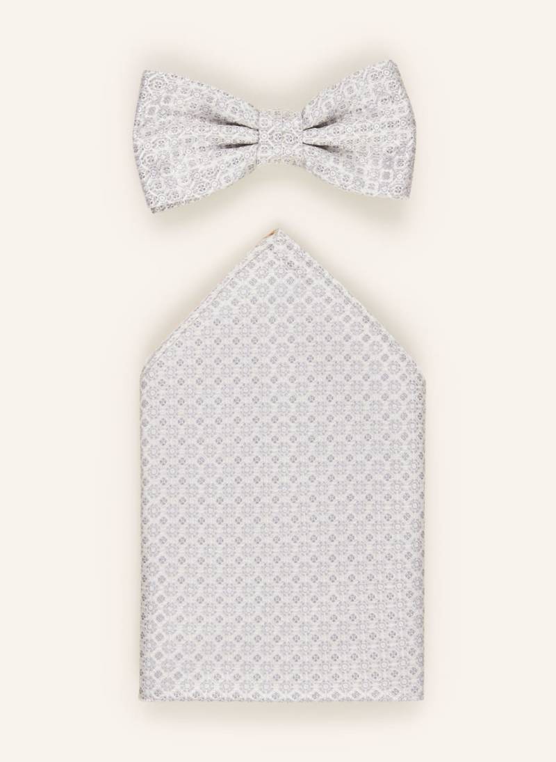 Prince Bowtie Set: Fliege Und Einstecktuch grau von Prince BOWTIE