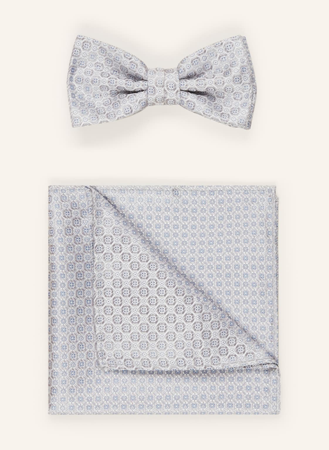 Prince Bowtie Set: Fliege Und Einstecktuch grau von Prince BOWTIE