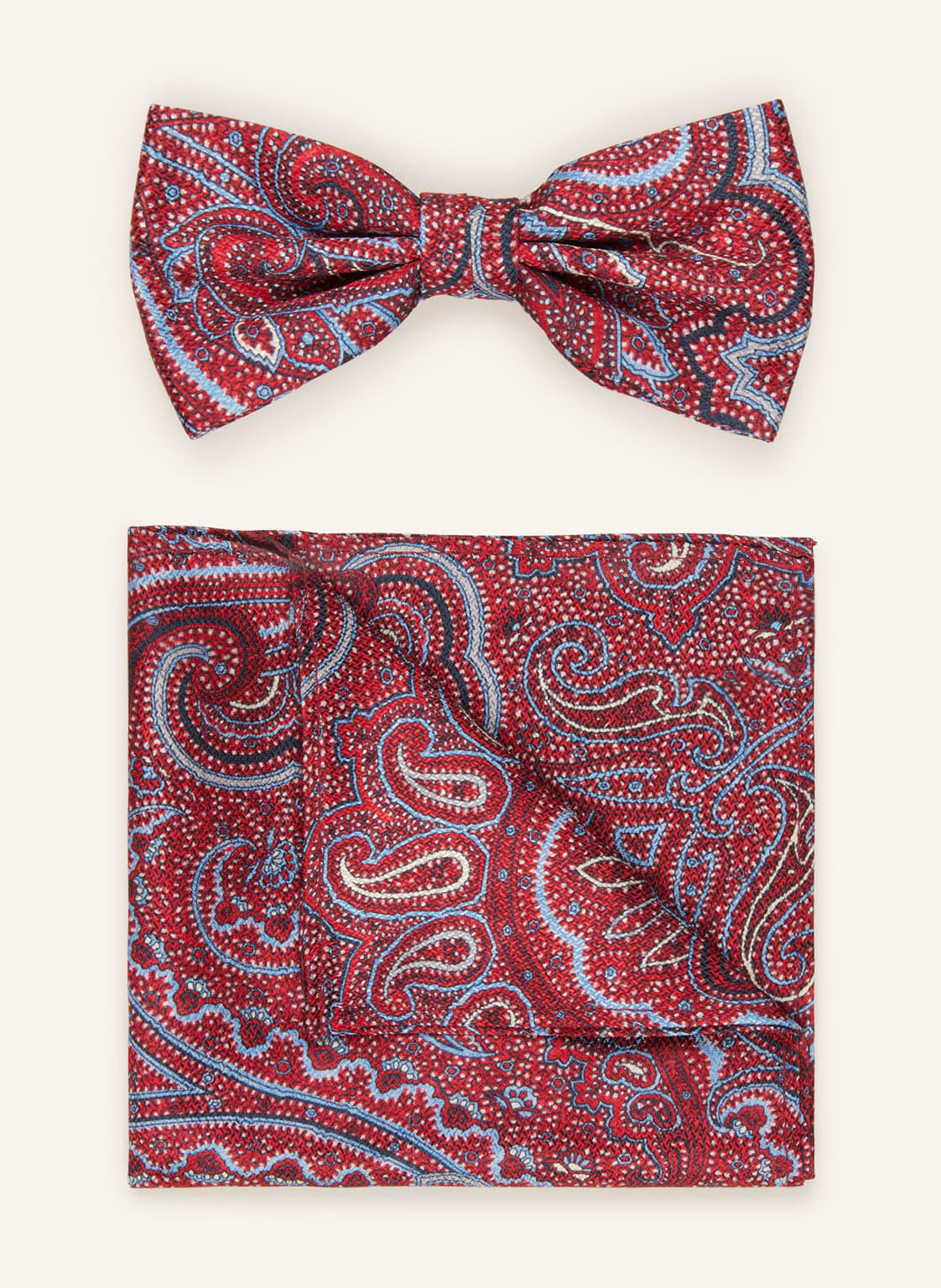 Prince Bowtie Set: Fliege Und Einstecktuch rot von Prince BOWTIE