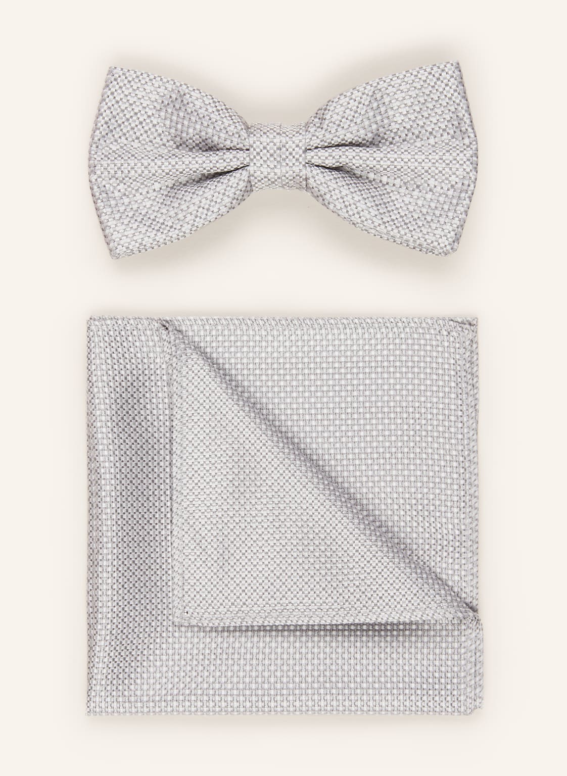 Prince Bowtie Set: Fliege Und Einstecktuch silber von Prince BOWTIE