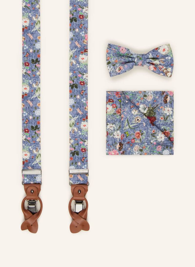 Prince Bowtie Set: Hosenträger, Fliege Und Einstecktuch blau von Prince BOWTIE