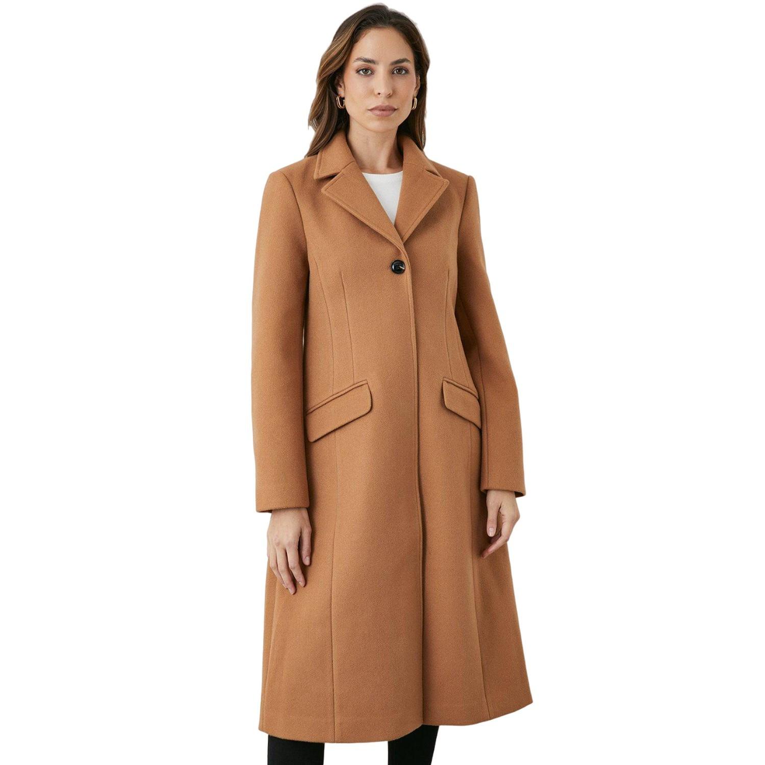 Mantel Einreihig Damen Camel 44