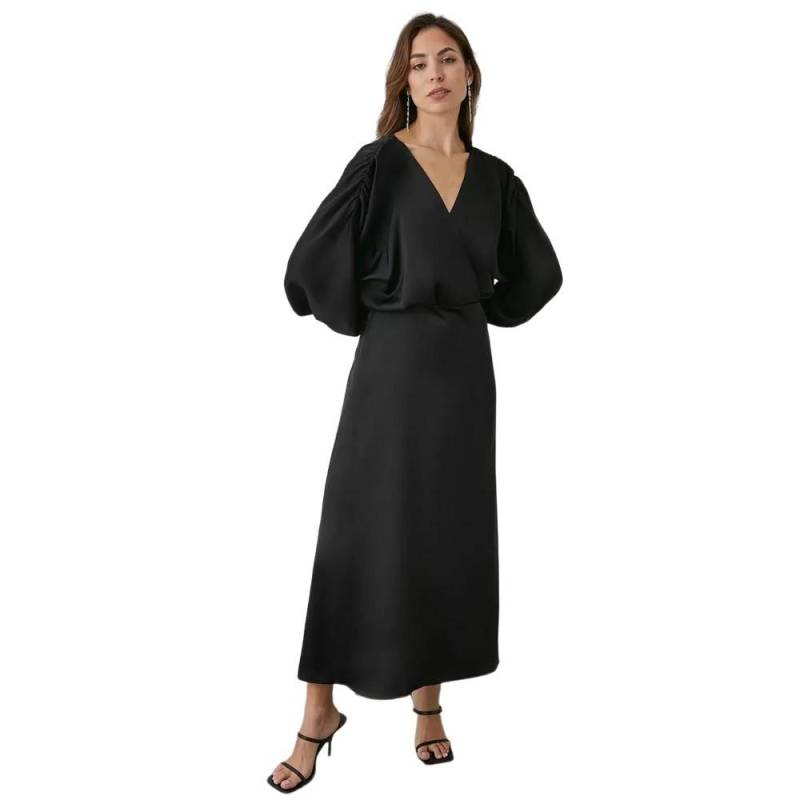 Midikleid Wickel Fledermausärmel Damen Schwarz 38 von Principles