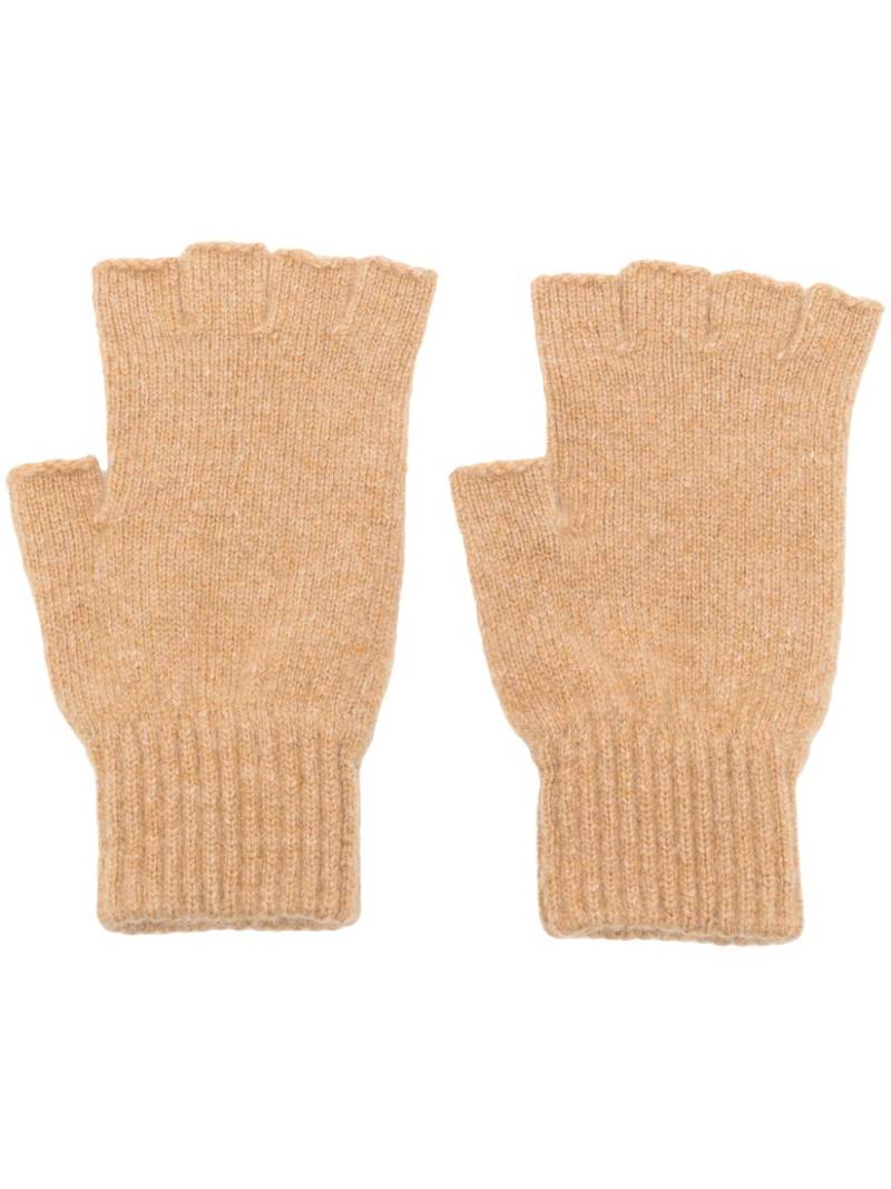 Pringle of Scotland Cosy fingerless cashmere gloves - Brown von Pringle of Scotland