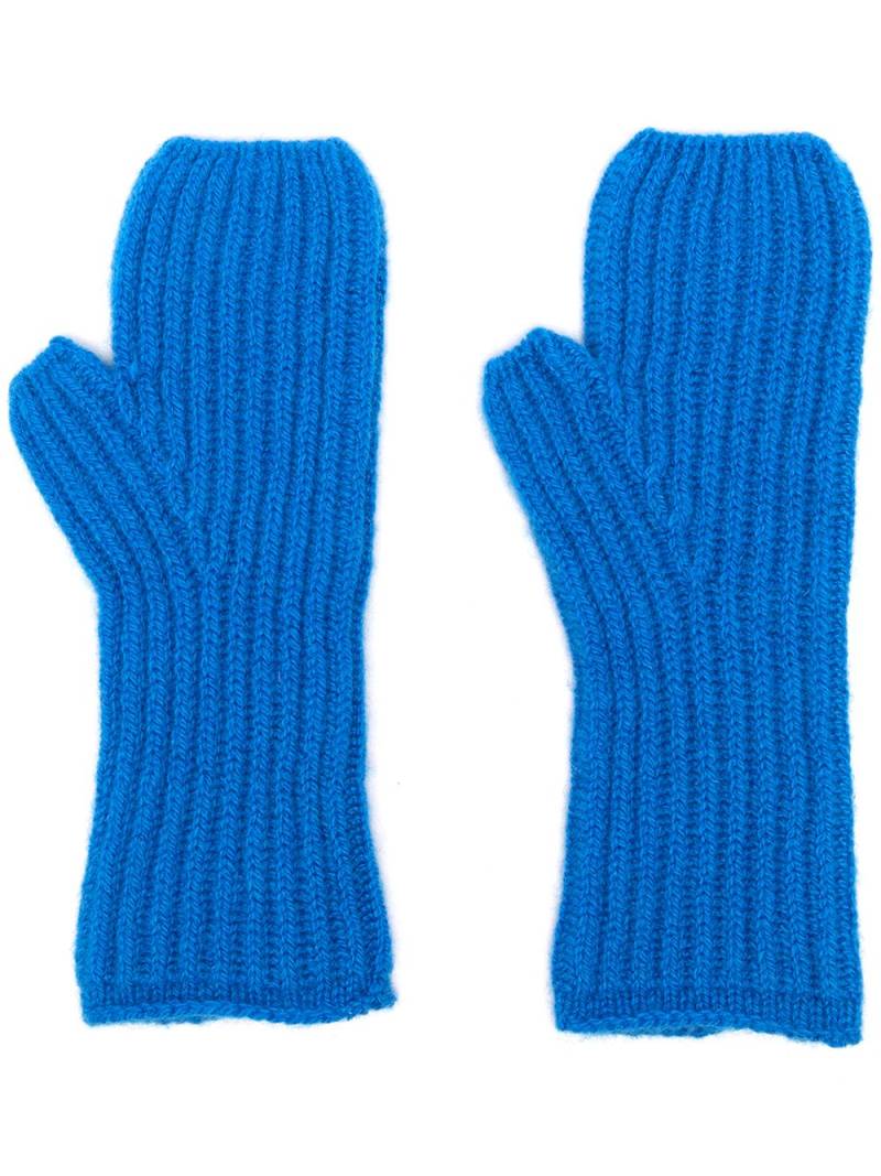 Pringle of Scotland Fisherman's ribbed cashmere gloves - Blue von Pringle of Scotland