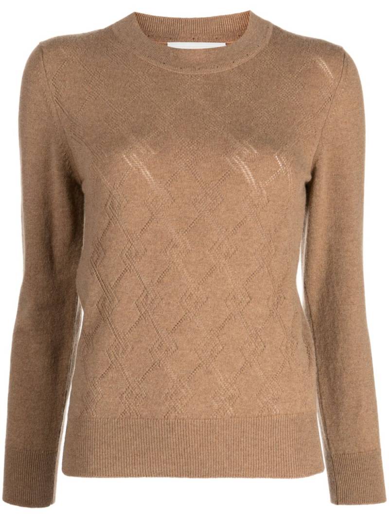 Pringle of Scotland pointelle-argyle knit cashmere jumper - Neutrals von Pringle of Scotland