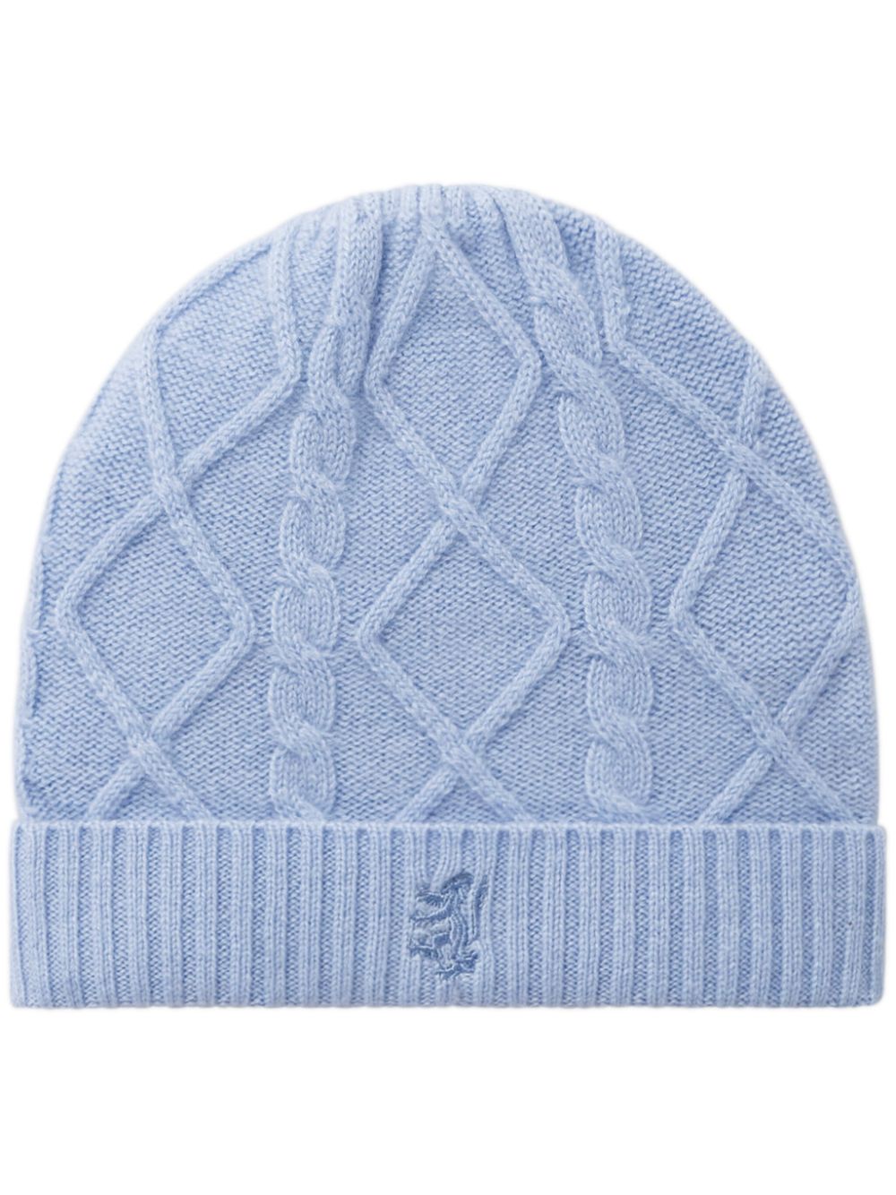 Pringle of Scotland cable-knit cashmere beanie - Blue von Pringle of Scotland