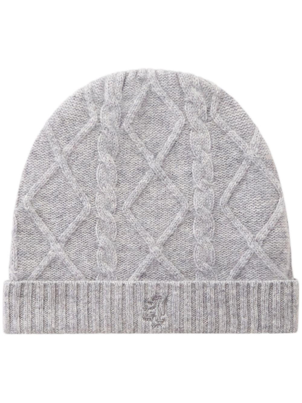 Pringle of Scotland cable-knit cashmere beanie - Grey von Pringle of Scotland