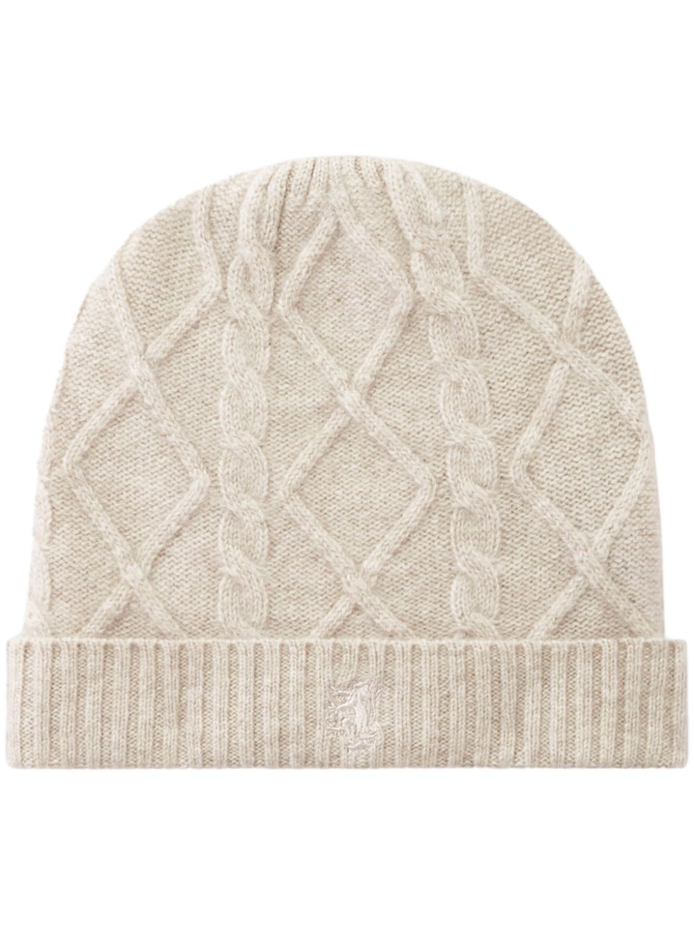 Pringle of Scotland cable-knit cashmere beanie - Neutrals von Pringle of Scotland